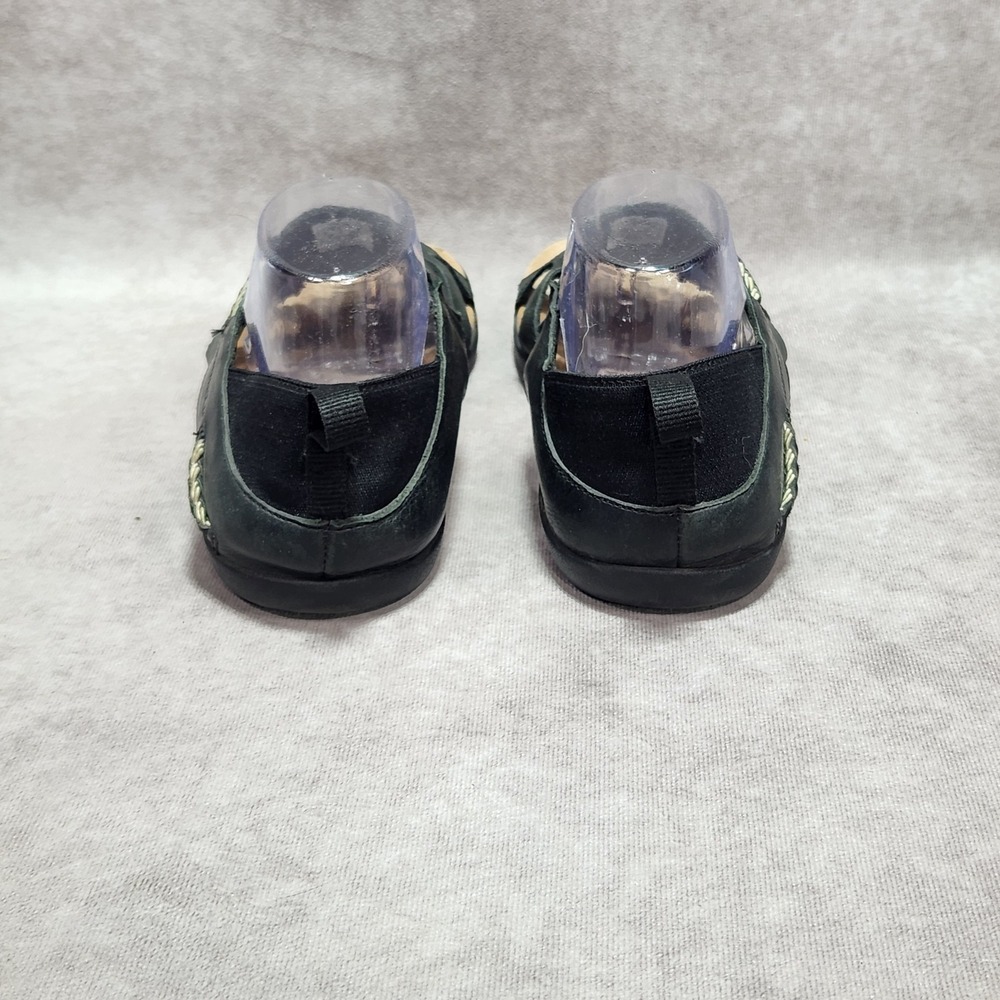 Merrell Flaxen Black Leather Strappy Sandals Womens 9 J89348 Flat Comfort Shoes - Picture 4 of 7